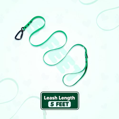 Image of Adil's Biothane Dog Leash - Waterproof Leashes for Dogs, Metal Hook, Adjustable 5ft Length Suitable for Dogs & Puppies, Ideal for Walking, Running & Training (Forest Green)