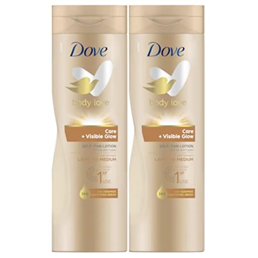 Loción de cuerpo Summer Glow Gradual de Dove, autobronceadora, de color claro a medio (2 unidades de 250 ml = 500 ml)