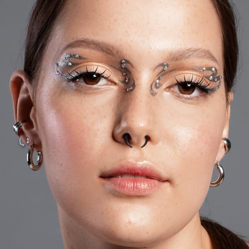 Yolev 30pcs Septum Pincher Tapers Horseshoe Septum Rings 16G 14G 12G 10G 8G 6G Acrylic Stainless Steel Septums Stretching Kit C Shape Internally Threaded Spike Horseshoe Ear Cartilage Nose Ring - Image 5