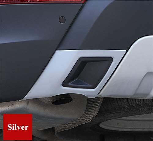 Rear Exhaust Muffler Tail Pipe Trim Cover 2pcs for Land Rover Discovery 5 L462 2017-2019 (Silver)