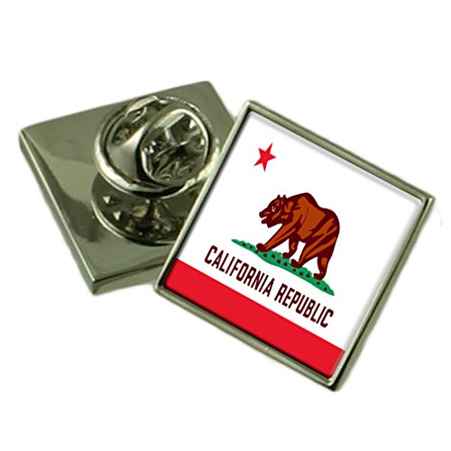 Insignia de solapa de California personalizada, pin con cuadro grabado para trajes