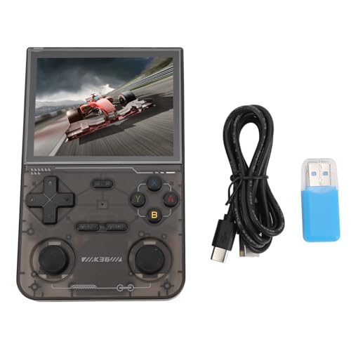 Consola de Juegos portátil Retro, Pantalla HD de 3,5 Pulgadas 640x480, Joystick Dual 3D, Consola de Juegos portátil con batería de 3500 mAh para Entretenimiento de Ocio y Juegos cl (Negra)