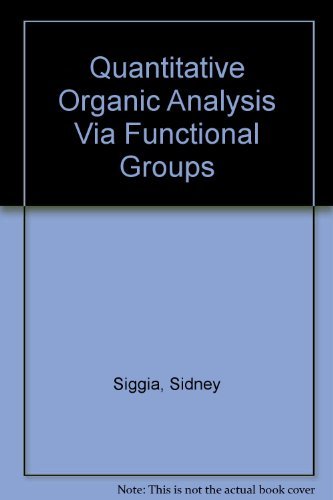 Quantitative Organic Analysis Via Functional Groups