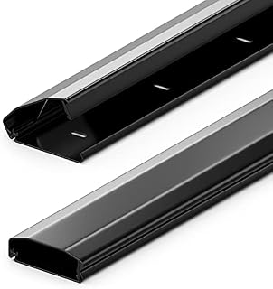 deleyCON Universal Cable Channel Tidy with an Innovative Folding Mechanism Made from Aluminium - Length 2.36" Inch Width 2.36" Inch Height 0.79" Inch - Black