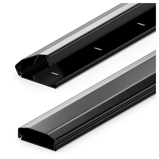 deleyCON Universell Kabelkanal Sladdkanal Innovativ Vikmekanism Högkvalitativ Aluminium Längd 100cm - Bredd 6cm - Höjd 2cm - Svart