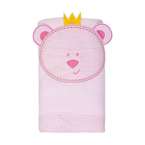 Papi Textil 5700112601 Paninho de Boca Faixa Bordados Karinho, 1.10 m x 90 cm, Rosa Urso