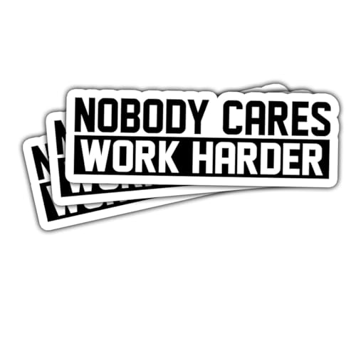 Image of 3 Pcs Nobody Cares Work Harder Sticker, Workout Gym Motivational Adulting is Hard Stickers, Sarcastic Work Stickers - Vinyl Stickers for Water Bottles Laptop Phone Car Window Helmet (Normal, 2 inch)