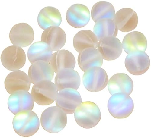 Cuentas de cristal mate de sirena Aurora Moonstone para fabricación de joyas, 0.236 in, 100 unidades