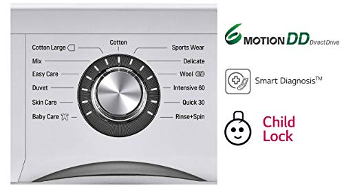 Image of LG 7 kg Inverter Fully-Automatic Front Loading Washing Machine (FH2G6HDNL42, Luxury Silver, Inbuilt Heater)