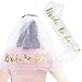 Produktbild Oblique Unique® JGA Hochzeit Party Accessoire Set - Bride to Be Schärpe + Haarkamm mit Braut Schleier - Weiß Gold