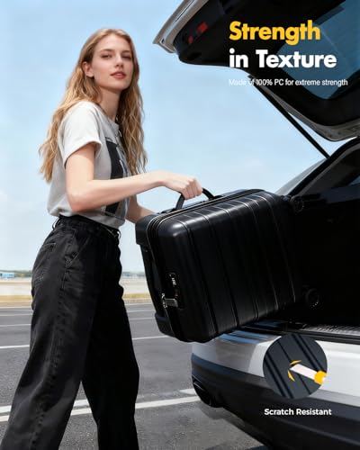 Lekebobor Cabin Suitcase for EasyJet Cabin Bag 45x36x20, TSA Lock Carry-Ons Luggage with Detachable Wheels, Small Carry on Suitcase, Underseat Lightweight Hard Shell, 32L, Black - Image 4