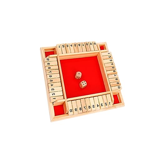 OFFIGAM Digital Flop Drinking Game Props Interactive Wooden Party Game for Adults Ktv and Bars Educational Math Toy with Non-Slip for All Ages Red