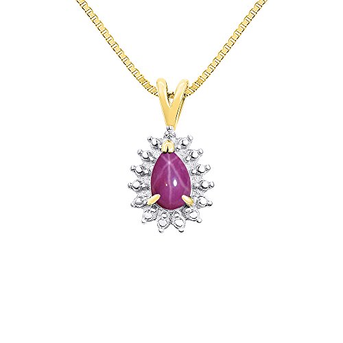 RYLOS Matching Jewelry For Women 14K Yellow Gold Diamond & Star Ruby Matching Earrings, Pendant Necklace and Ring Set - with 18" Chain 6X4MM Jewelry For Women Womens Jewelry Gold Jewelry - Afbeelding 5