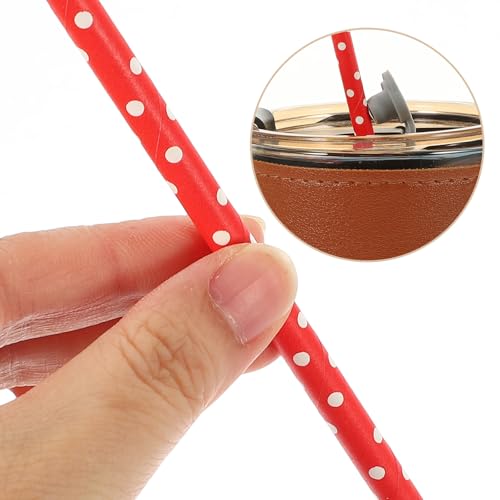 100 pitillos rojos de papel biodegradable 19.7x0.6 cm miniatura 4