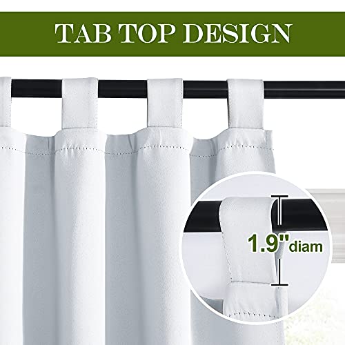Nicetown Indoor Curtain Waterproof With Tab Top Design, Thermal Insulated Sunlight Block Patio Curtain For Keep Warm In Winter & Keep Cool In Summer (1 Pack, W52 X L84, Greyish White) #TOP1
