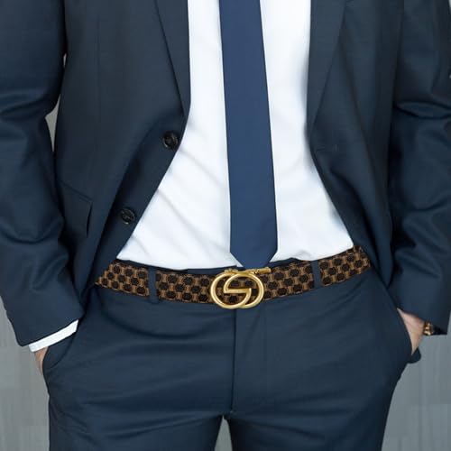 Image of ITIEZY Ratchet Belts for Men - Leather Click Belt for Casual Dress 1 3 /8 inch, Mens Adjustable Belt Trim to Fit