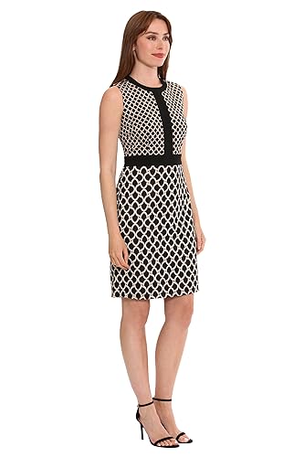 London Times Women's Polished Office Chic Menswear Colorblock Sheath3