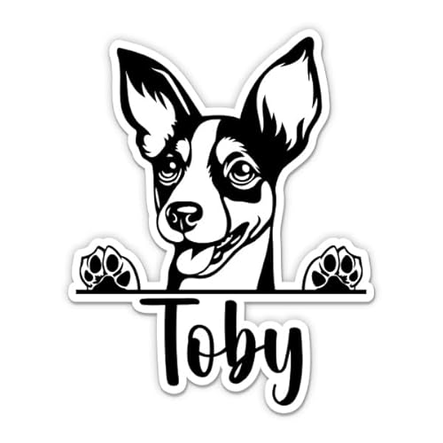 Rat Terrier Sticker - Custom Dog Name Vinyl Sticker -