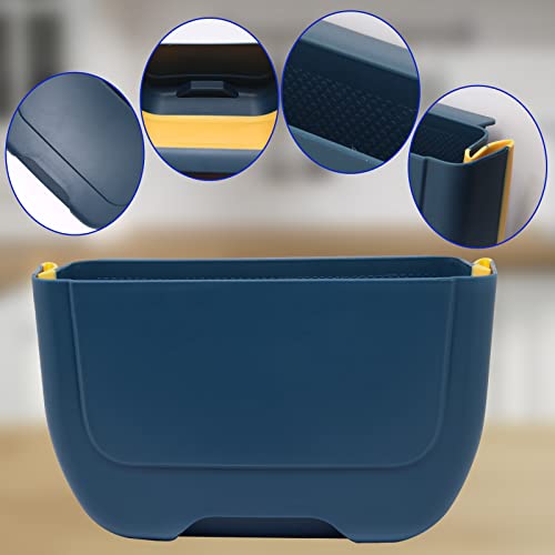 Benliudh Kitchen Compost Bin Countertop, Cabinet Hanging Trash Can Foldable Small Food Waste Bin For Kitchen, Rv, Car (Blue) #TOP3