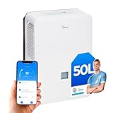 MIDEA Deshumidificador de humedad interior 50L/Dia | Depósito extraible de 6L, APP/Wifi, Modo Confort, Temporizador de 24H | Desumidifador Industrial de Gran capacidad hasta 120 m2/300 m3