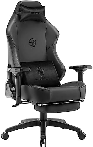 Dowinx Chaise Gaming LED RGB Cuir PU – Fauteuil Ergonomique 4D Accoudoirs, Soutien Lombaire Réglable – Noir