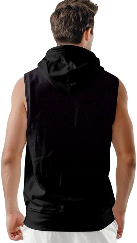 Viking Workout Hooded Tank Tops for Men Sleeveless Gym Bodybuilding Muscle Cut Off Tshirt Hoodies