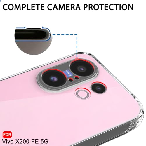 Image of TheGiftKart Back Cover Soft Case for Vivo X200 FE 5G | Best Camera Protection | Inbuilt Dust Plugs & Anti-Slip Grip | Ultra Clear Slim Back Cover Case for Vivo X200 FE 5G (Silicone, Transparent)