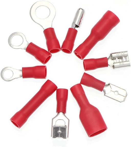 500pcs Insulated Cable Connector Electrical Wire Crimp Spade Butt Ring Fork Set Ring Lugs Rolled Terminals Assorted Kit VUQLDHAYZ