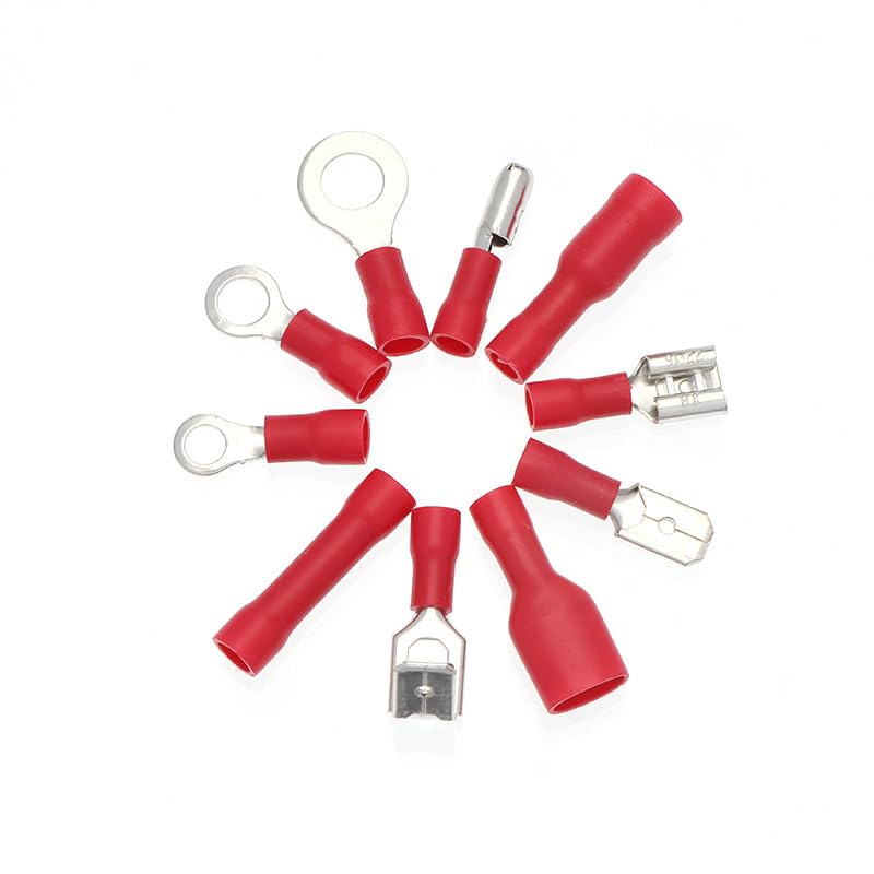 500pcs Crimp Spade Terminal Assorted Kit Electrical Wire Cable Connector Kit Crimp Insulated Ring Fork Spade Butt Set VUQLDHAYZ