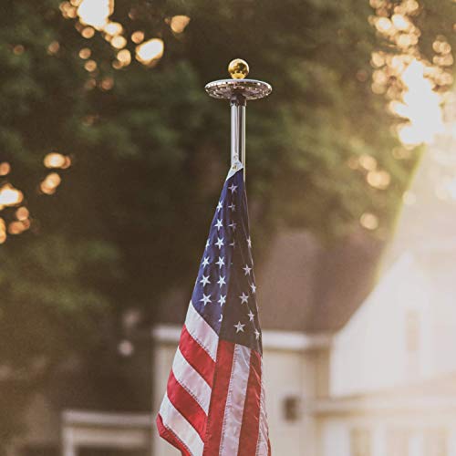 Deluxe Solar Flag Pole Light, Flag Light, LED Downlight for Most 15 to 25 Ft In-Ground Flag Poles, Fits 0.5" Wide Flag Ornament Spindles (Deluxe)