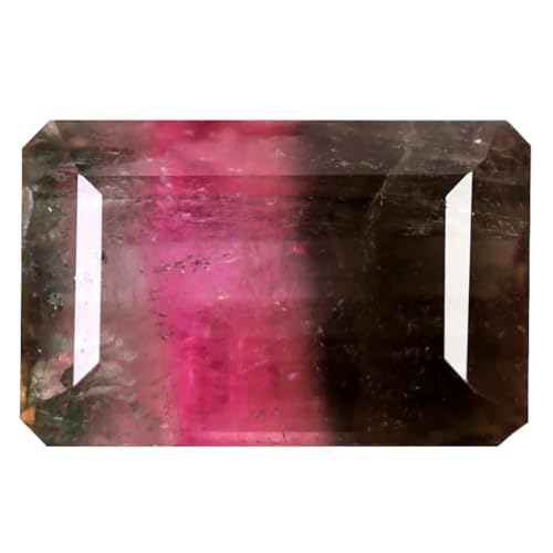 Tourmaline pastèque de 1.90 ct, pierre précieuse brute taillée en octogone 9x6mm