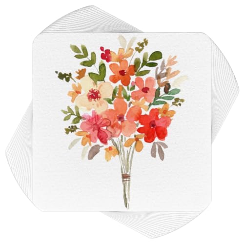 PH PandaHall 100pcs Carreaux de Papier Blanc Carrés 9x9cm Carreaux de Papier Aquarelle de Qualité Artistique en Pâte de Coton pour Cartes de Vœux et Dessin à L'Aquarelle