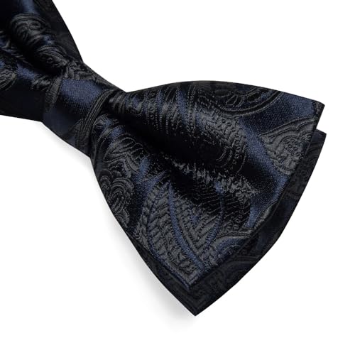 Corbatín clásico preanudado de seda con diseño paisley miniatura 6