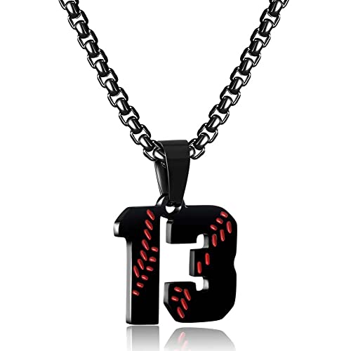 Collier personnalisé numéro de baseball en acier anti-ternissement pour garçon