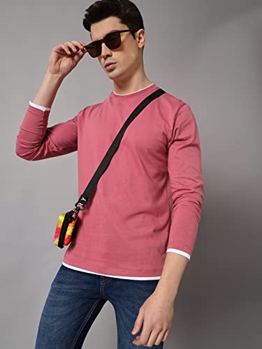 Image of The Dry STATEMen's Full Sleeve Basic Fit T-Shirt with Contrast Tipping Details Neck