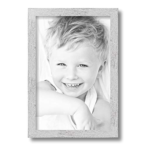 ArtToFrames 10x15 inch Eggshell Rustic Barnwood Wood Picture Frame, 2WOM0066-1343-YWHT-10x15