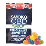SMOKO CBD Gummies – 250mg Total | Vegan, Gluten-Free & THC-Free CBD Gummy Bears | Stress, Anxiety & Sleep Support | Broad Spectrum CBD Edibles