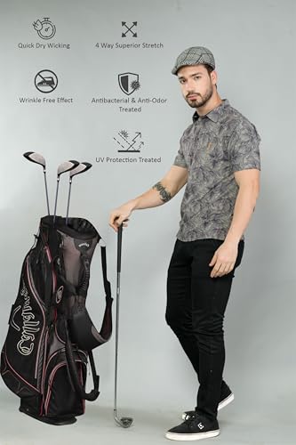 Image of STELLERS Men's Premium Printed Polo T-Shirt | Wrinkle Free | Quick Dry | Breathable | Stretchable | Regular Fit