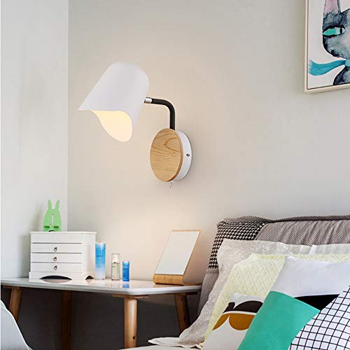 Lumière murale E27 créative en fer forgé d'art au design épuré blanc - 6