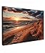 Produktbild MuchoWow© Bild auf Leinwand Groß 120x80 cm XXL Schlafzimmer Bilder Badezimmer Wand Deko Wohnzimmer Modern Wanddeko Bilderwand Geschenk Strand - Sonnenuntergang - Dünen - Meer - Strandhafer