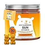 Hey Sunshine Sun Vitamin – Gummies mit Vitamin D3 (25 µg / 1000 I.E.) und K2 – zur Unterstützung der normalen Funktion des Immunsystems – 30 Stück (1 Monat) – zuckerfrei, vegan – Bears with Benefits