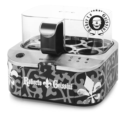 ROBERTO GEISSINI | einzigartiger Eierkocher mit der Stimme von CARMEN GEISS | Limited Edition by EMERIO | kocht alle drei Garstufen [weich|mittel|hart] in nur einem Kochvorgang | ein Muss für Fans