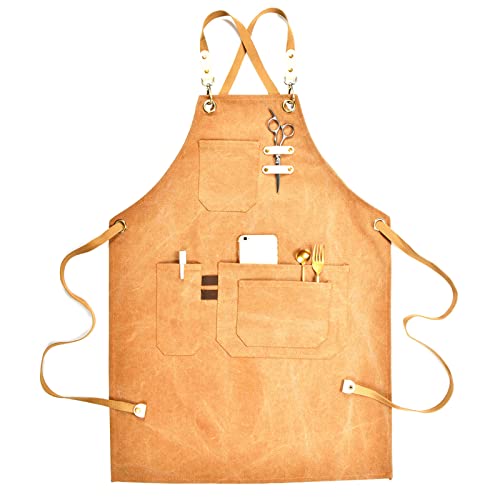 Grembiule da Cowboy per Uomo Grembiule da Barbecue in Denim per Donna Grembiule Jean per Parrucchiere con Tasche Tela per fiorista