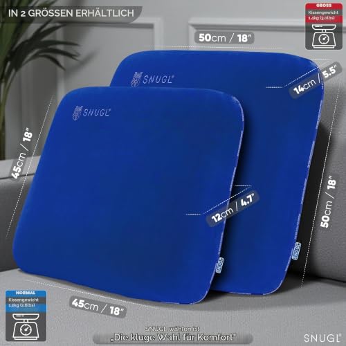 SNUGL Sofakissen 50x50cm mit Bezug | Memory Foam Kissen formstabil | Waschbarer Samt Kissenbezug hypoallergen… – Ansicht 3