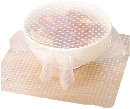Coperchi per Alimenti Elasticizzati in Silicone Trasparente Quadrato da 3 Pezzi Contenitori espandibili riutilizzabili Pellicola di Copertura per Involucro di Cibo per Tazze, Ciotole, Tazze, piat