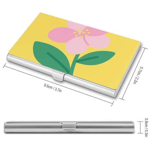 Metal Business Card Holder Ultra Slim - Apricot Flower Professional Aluminum Alloy Card Case with Magnetic Closure, Compact ID Credit Card Organizer Wallet for Men Women2