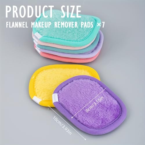 Wiederverwendbare Wattepads Sugeru Flanell Abschminkpads waschbar im 7er Set