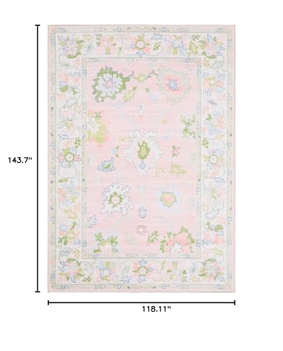 Tapete oriental impreso 9'10" x 12' lavable máquina miniatura 2