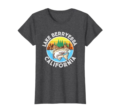 Vintage Lake Berryessa California T-Shirt, Women, Dark Heather Grey, X-Small