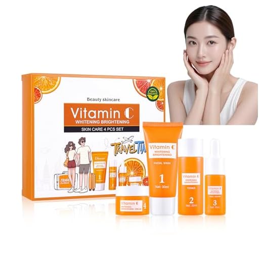 Cuidado Facial Mujer,Skincare Kit 4 Piezas,Con Limpiador Facial,Tonico Facial,Serum Vitamina C,Cremas Faciales Mujer,Nutre E Ilumina La Piel, Antienvejecimiento Y HidratacióN Profunda